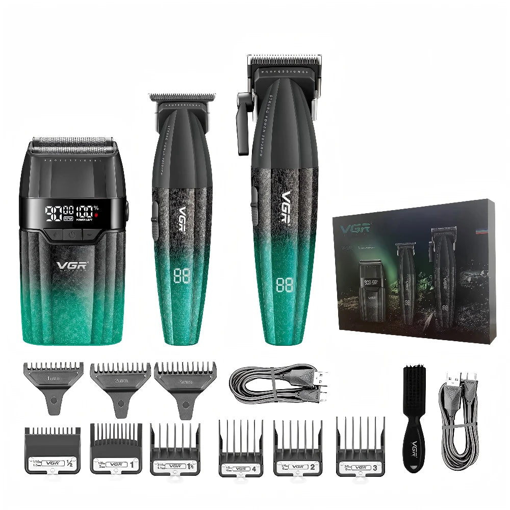Kit VGR V-640 S3 en vert avec trois appareils, sabots et accessoires