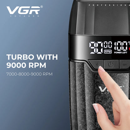 Écran LED de la tondeuse VGR V-640 S3 et commandes du moteur turbo
