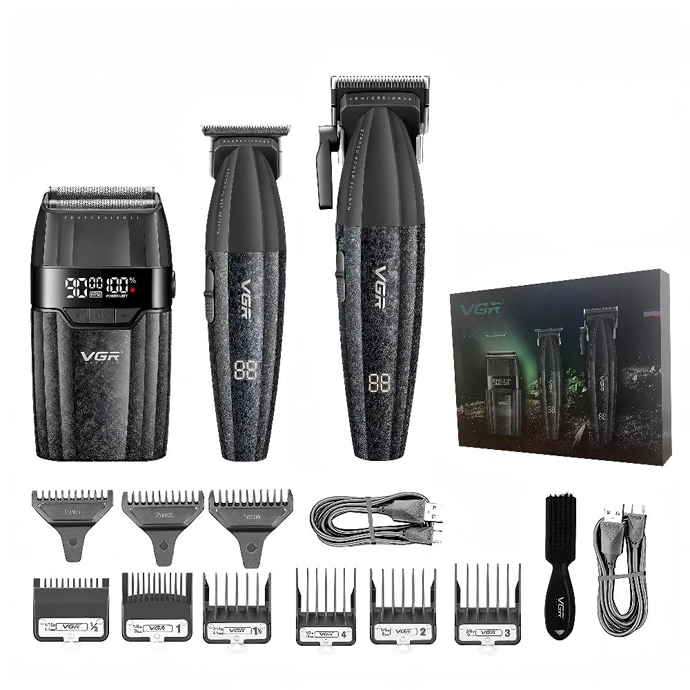 Kit VGR V-640 S3 en noir avec trois appareils, sabots et accessoires