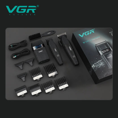 Kit VGR V-640 S3 avec ses trois appareils, sabots, câbles USB et brosse de nettoyage