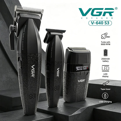 Ensemble VGR V-640 S3 avec tondeuse à cheveux, tondeuse de finition et rasoir